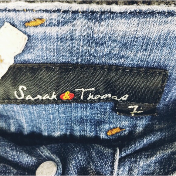 Kravitz Sarah & Thomas 7 Jeans Woman's 28 Tapered Low Rise Pockets Unique Rare - Picture 4 of 11
